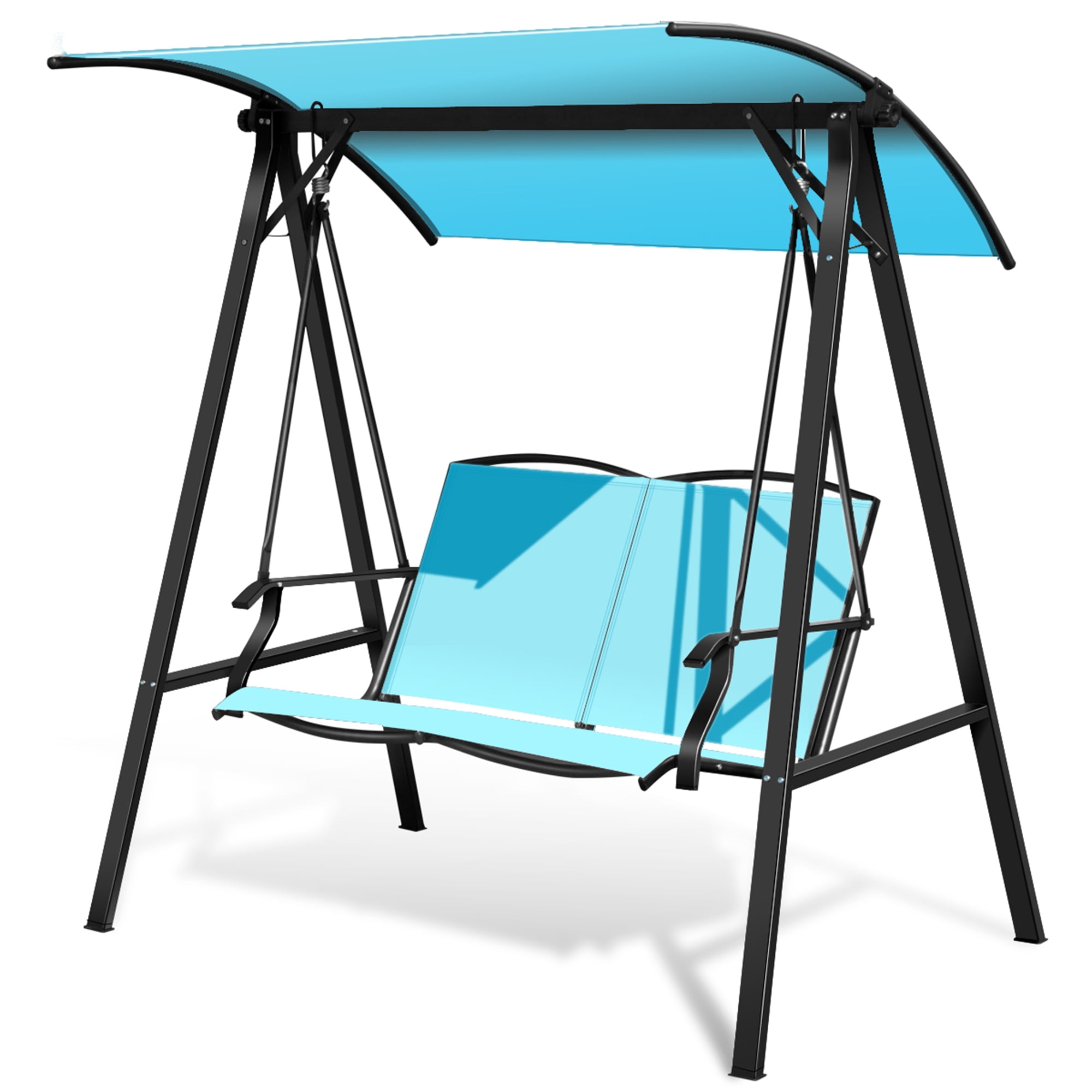 Gymax 2Person Patio Swing Chair Outdoor Canopy Swing Canopy Hammock