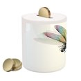 thumbnail image 2 of Dragonfly Piggy Bank, Shady Bug Pattern Ornate Lace Style Beauty Wings Design Print, Ceramic Coin Bank Money Box for Cash Saving, 3.6" X 3.2", Multicolor, by Ambesonne, 2 of 4
