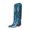 376-Bleu, variante sur zhenglin Bottes Ornées pour Femmes - Mi-Mollet avec Sequins et Franges pour Automne Hiver