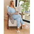 thumbnail image 3 of Ekouaer Pajamas for Women Set 2 Piece Lounge Set Short Sleeve Pjs Joggers Long Pants Sleepwear with Pockets, 3 of 6