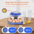 thumbnail image 5 of 18 Egg Incubator, for Hatching Eggs with Automatic Egg Turner, Temperature & Humidity Control, Built-in Egg Candler, Ventilation, Incubation Days Display, for Chicken, Duck, Goose and Quail Eggs, 5 of 9
