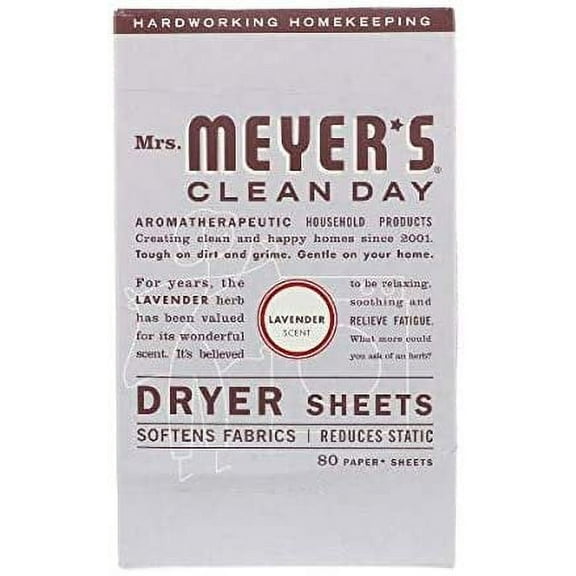 Mrs. Meyer's Dryer Sheets Lavender - Floral Scent - 80 Sheets
