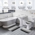 thumbnail image 5 of Black Gray Bath Mat 3 Piece Bathroom Rug Set, Farmhouse Vintage Gradient Wooden Plank Non Slip Bath Rug Contour Mat and Toilet Lid Cover, Absorbent Shower Mats Soft Bath Rugs and Mats Sets, 5 of 8