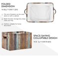 thumbnail image 2 of Coolnut Large Foldable Storage Bin Vintage Retro Wooden Fabric Storage Baskets Collapsible Decorative Baskets Organizing Basket Bin with PU Handles for Shelves Home Closet-1Pack Decor Gifts, 2 of 7
