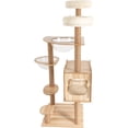 thumbnail image 3 of DENEST 54 inch Brown Cat Tree Modern MDF Cat Tower for Cats Multi-Level Cat Condo with Scratching Posts, 3 of 14