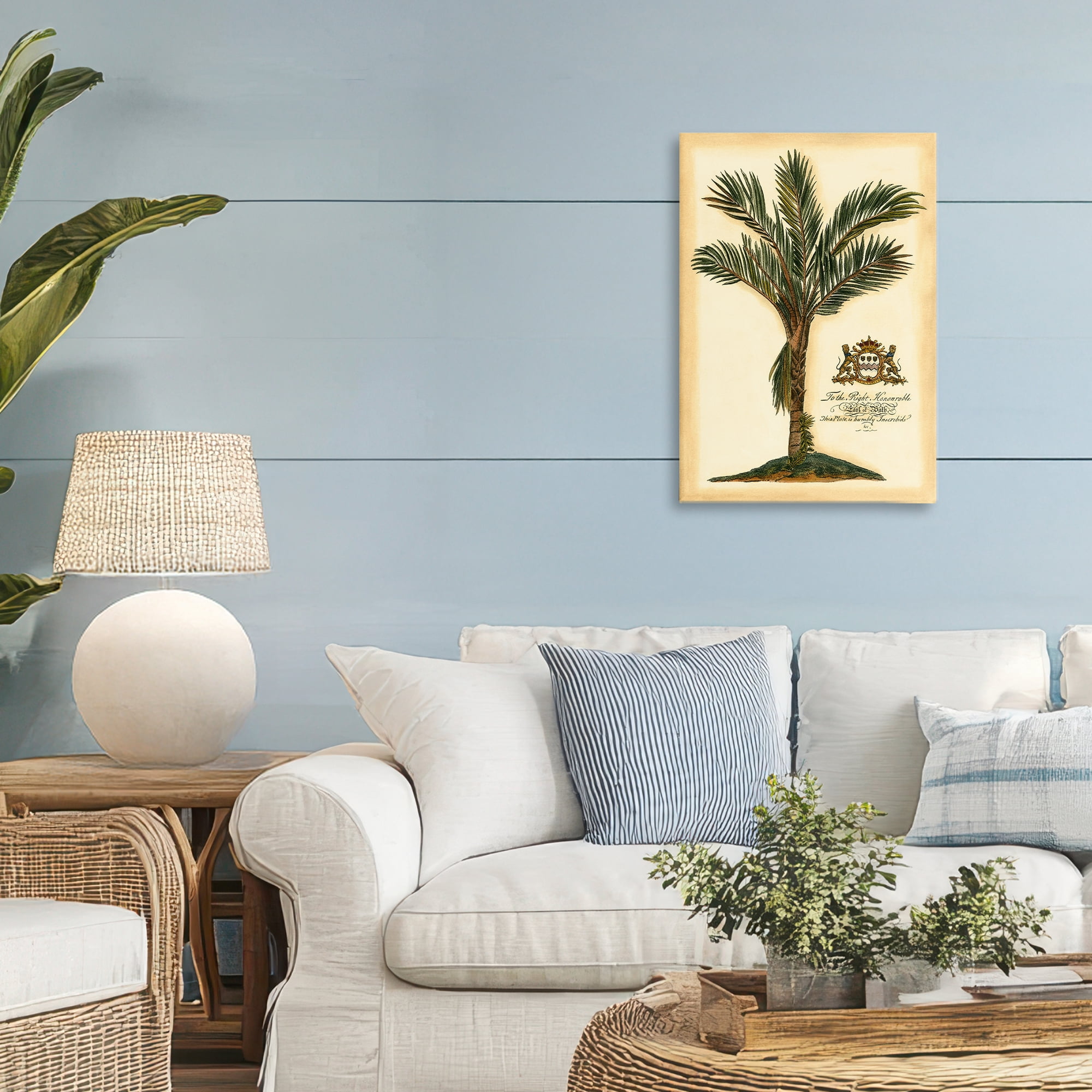 Stupell Industries Vintage Colonial Palm Canvas Wall Art, design by Vision Studio