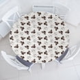 thumbnail image 3 of Ambesonne Dog Lover Fitted Round Tablecloth, Pug Portraits Traces, 56"- 60" Diameter, Beige Brown Tan, 3 of 5