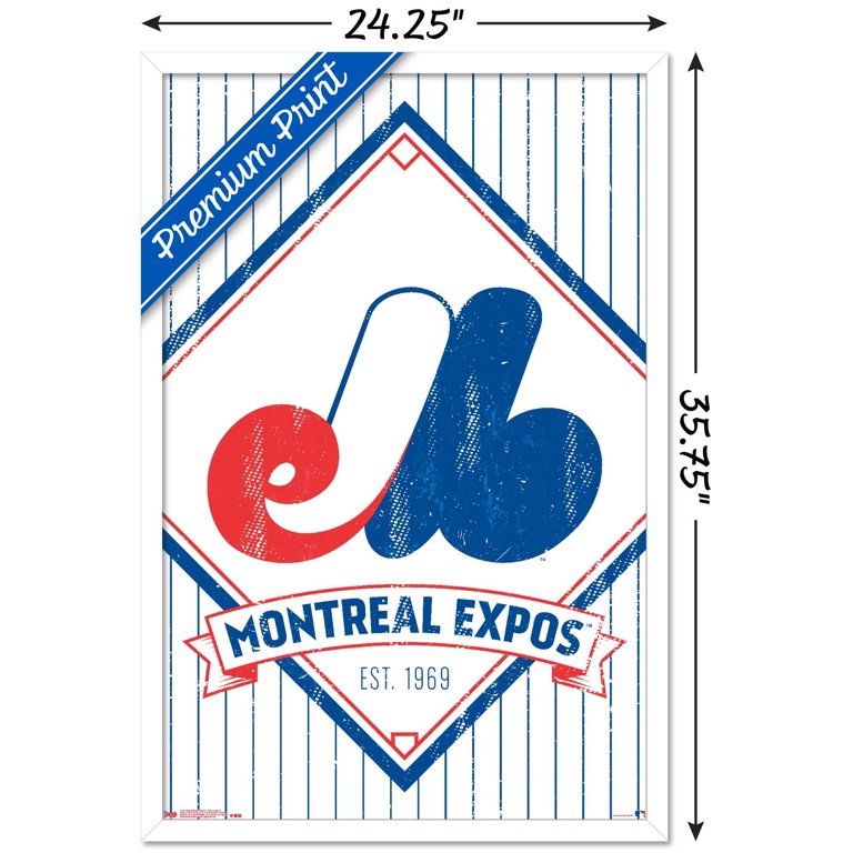 MLB Montreal Expos - Retro Logo 19 Wall Poster, 22.375 x 34, Framed 