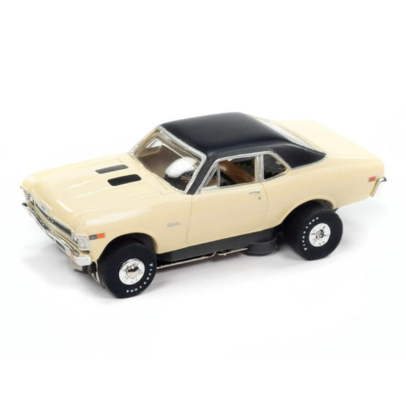 Auto World Thunderjet SC411-1A 1969 Chevy Nova (Cream) HO Scale Slot Car