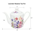 thumbnail image 3 of Bone China Teapot Floral Teapot 1.15-qt. (1.1 L) Lavender Meadow Tea Pot Tea Brewer for Tea or Coffee Tea Kettle Kitchen Tea Pot, 3 of 4