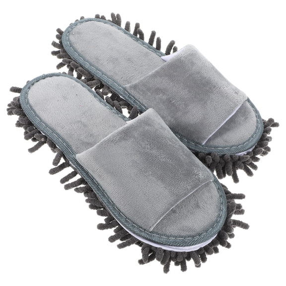 FONDOTIN 1Pair Indoor Mopping Slippers for Floor Cleaning with Toe Opening Design