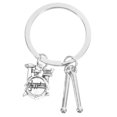 thumbnail image 1 of GOOHOCHY Llavero de tambor, baquetas de metal, llavero de percusión, llavero de caja, llavero de nota musical, llavero de instrumento musical para mochila, bolso, bolso colgante, 1 of 7