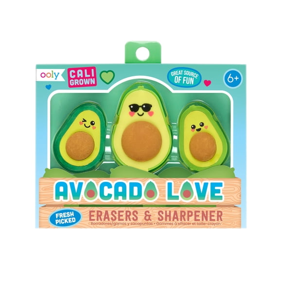 Goma de borrar y sacapuntas aguacate lov OOLY 112-113