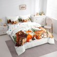 thumbnail image 3 of jejeloiu Jungle Bear Deer 7-Piece Twin Bedding Sets,Kawaii Fox Rabbit Bedding Comforter Set,White Brown Orange Sheet Sets For Kids,Breathable Home Decor Reversible, 3 of 8