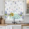 thumbnail image 2 of Purple Flowers Swag Valances for Windows 2 Pack Spring Vintage Country Purple Floral Colorful Butterfly Swag Kitchen Curtains 45 Inches Long Rod Pocket Short Window Treatment for Kitchen 36"x45", 2 of 9