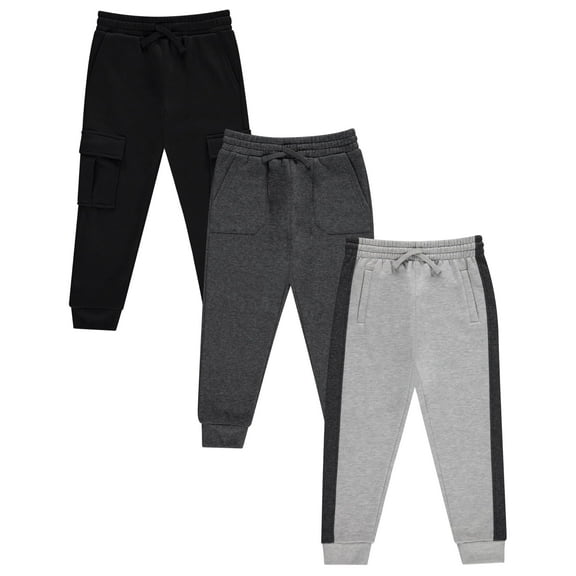 Boys Jogger Pants Set Comfortable, Durable, and Stylish Pack of 3 with Pockets