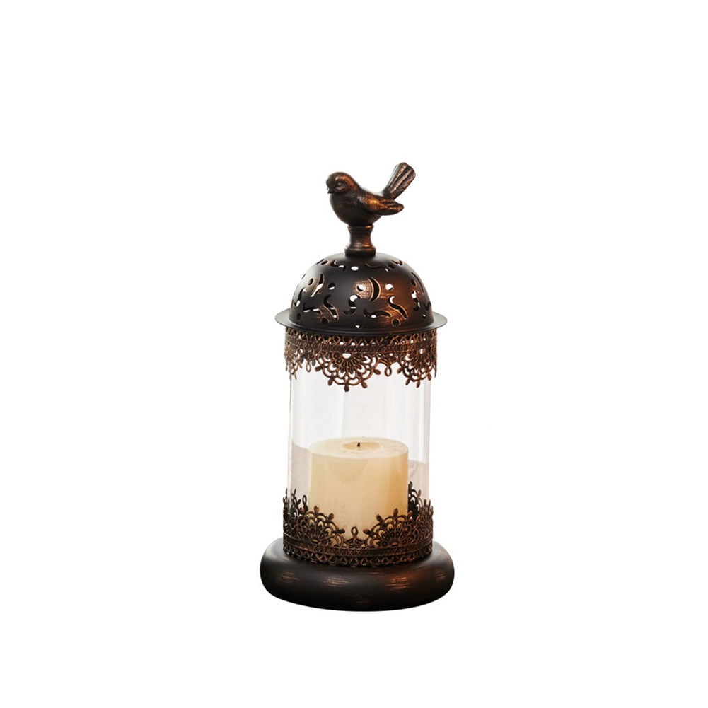 Candle Holders Decorative Bird Cage Lantern Tabletop Decorative Accent Candleholder for