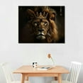 thumbnail image 2 of Nawypu Large Lion Canvas Wall Art, lion king with crown Black Gold, Wall Decor Africa wild animals, Prints Pictures for Man Living Room Bedroom Bathroom Home Decor Ready to Hang, Modern Art, Print, 2 of 6