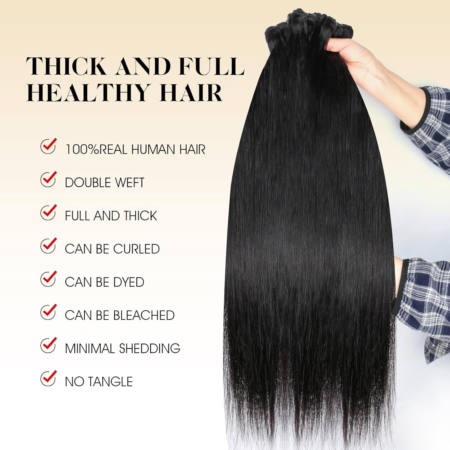 Human Hair 3*Bundles with 4x4 HD Lace Closure Straight34 36 38+24 Inch Brazilian Hair 16A Extensions with Pre Plucked Baby Hair Natural Black Color