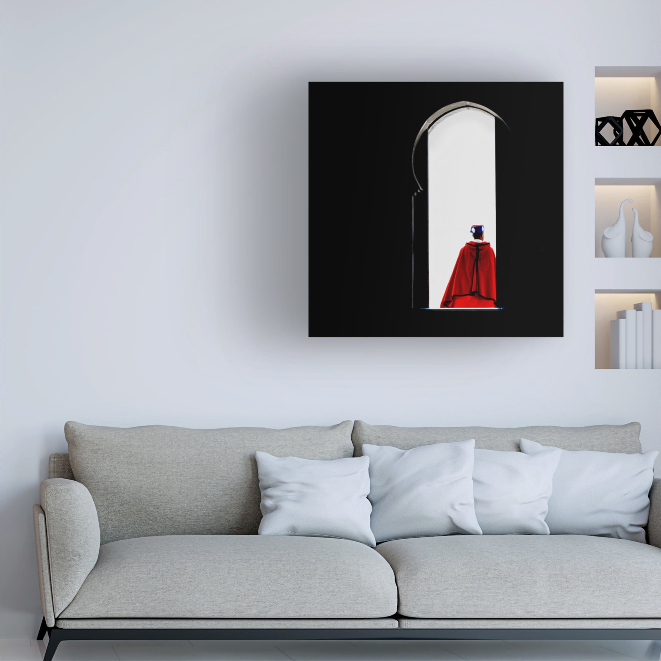 Canvas Wall Art - Patrick Compagnucci 'Guarding Mohammad V' Wall Art for Living Room, Bedroom, or Office D?cor by Trademark Fine Art - 14 x 14 Inches