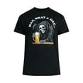 thumbnail image 5 of Humor Men's and Big Men's What a Day Grim Reaper Graphic Tee with Short Sleeves, Sizes S-3XL, 5 of 5