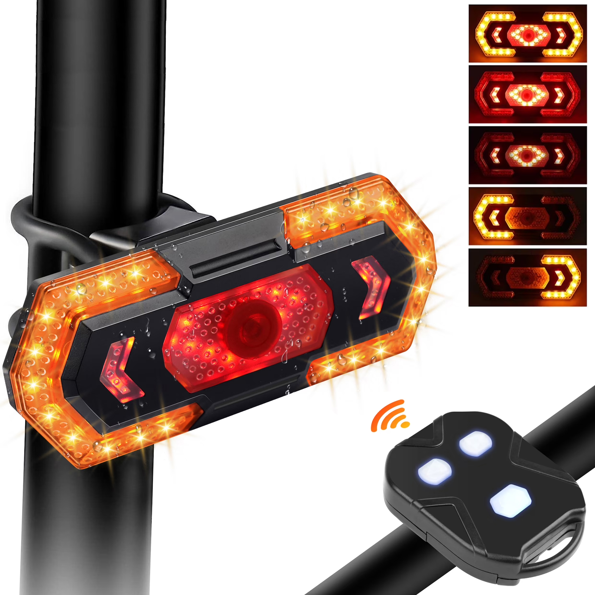 BUSATIA Bike Tail Light with Wireless Remote Turn Signals photo 1
