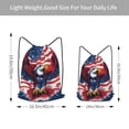 thumbnail image 4 of XMXT Unisex Drawstring Backpack for Women Men, Striped Flag Eagle Print Waterproof Gym Bag String Bags for Shopping Sport Travel, m, 4 of 8