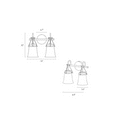 thumbnail image 3 of LNC Modern 14 in. 2-Light Black and Brass Vanity Light with Bell Seeded Glass Shades, 3 of 5