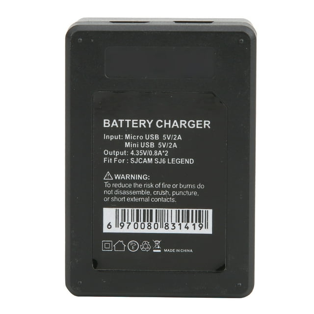 Camera Battery Charger Dual Slot with Charging Cable for SJ6 legend