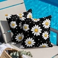thumbnail image 5 of White Daisy Throw Pillow Cover Flowers Black Background Modern Art Cotton Linen Cushion Cover Throw Pillow Case with Invisible Zipper for Couch Sofa Bed Chair Car 16x16 Inch, 5 of 14