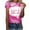 #2 Pink, variant on Lolmot Plus Size Tops for Women Casual Summer Breast Cancer Awareness Shirt Pink Ribbon Print Short Sleeve Crewneck Tops