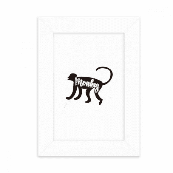Monkey Black And White Animal Desktop Photo Frame Picture Display Decoration Art Painting