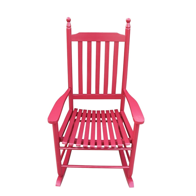 Wooden Rocking Chair Classic Porch Rocker with Curved Seat Modern