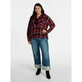 thumbnail image 2 of Terra & Sky Women's Plus Size Plaid Button Front Shirt, Sizes 0X-5X, 2 of 5