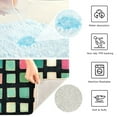 thumbnail image 3 of Yayeee Bath Rug for Bathroom Floor Non Slip Rectangle Fluffy Soft Absorbent Mat, 16"x24", Green Block Pattern, 3 of 7