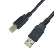 [30-Pack] LetLinkSo USB Printer Cable, USB A to B Square Port Cord, Thickened Gold-Plated, Bulk Wholesale Value Pack for Schools, IT Departments & Industrial Use, black, 5 feet (1.5m)
