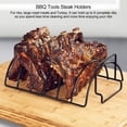 thumbnail image 4 of Roasting Stand Outdoor Metal BBQ Tools Steak Holders Rib Rack Grilling Kitchen Tool, 4 of 7