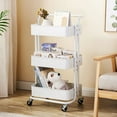 thumbnail image 4 of Cfowner 3-Tier Home Kitchen Storage Utility cart with handle-White for Kitchen Office Home School, 4 of 7