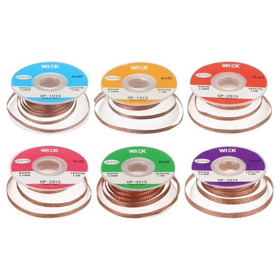 Uxcell Solder Wick Braid No-Clean Desoldering Braid 0.04-0.14 Inch x 5 Feet 1 Set