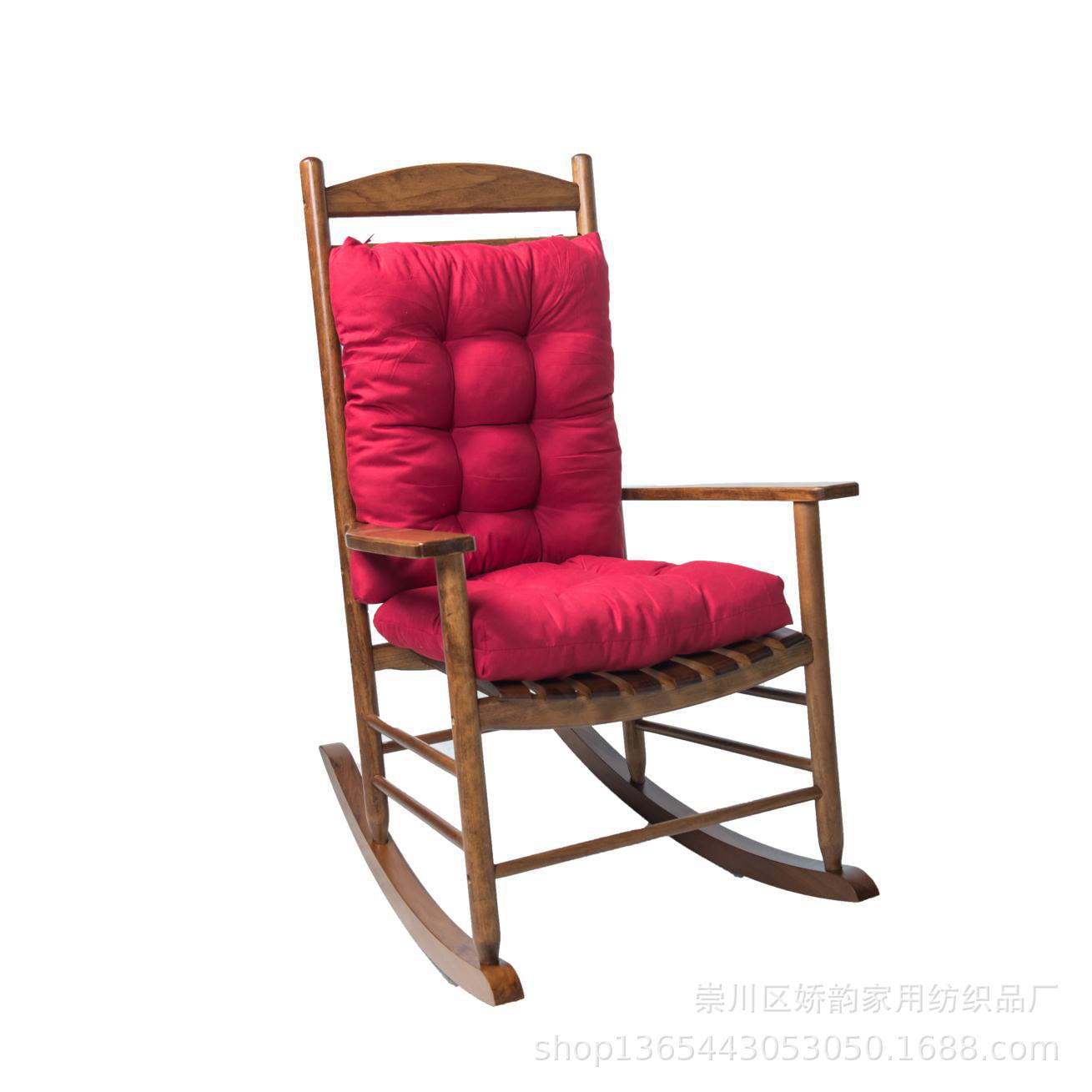 2PCS Chair Pad Mat Rocking Chair Lounger Seat Back Cushion Set Home Sofa