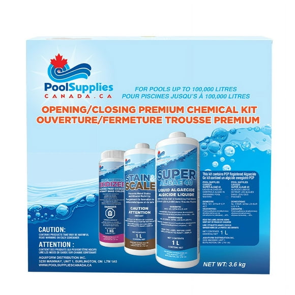 Kit Chimique Premium (100 000 L) de Pool Supplies Canada