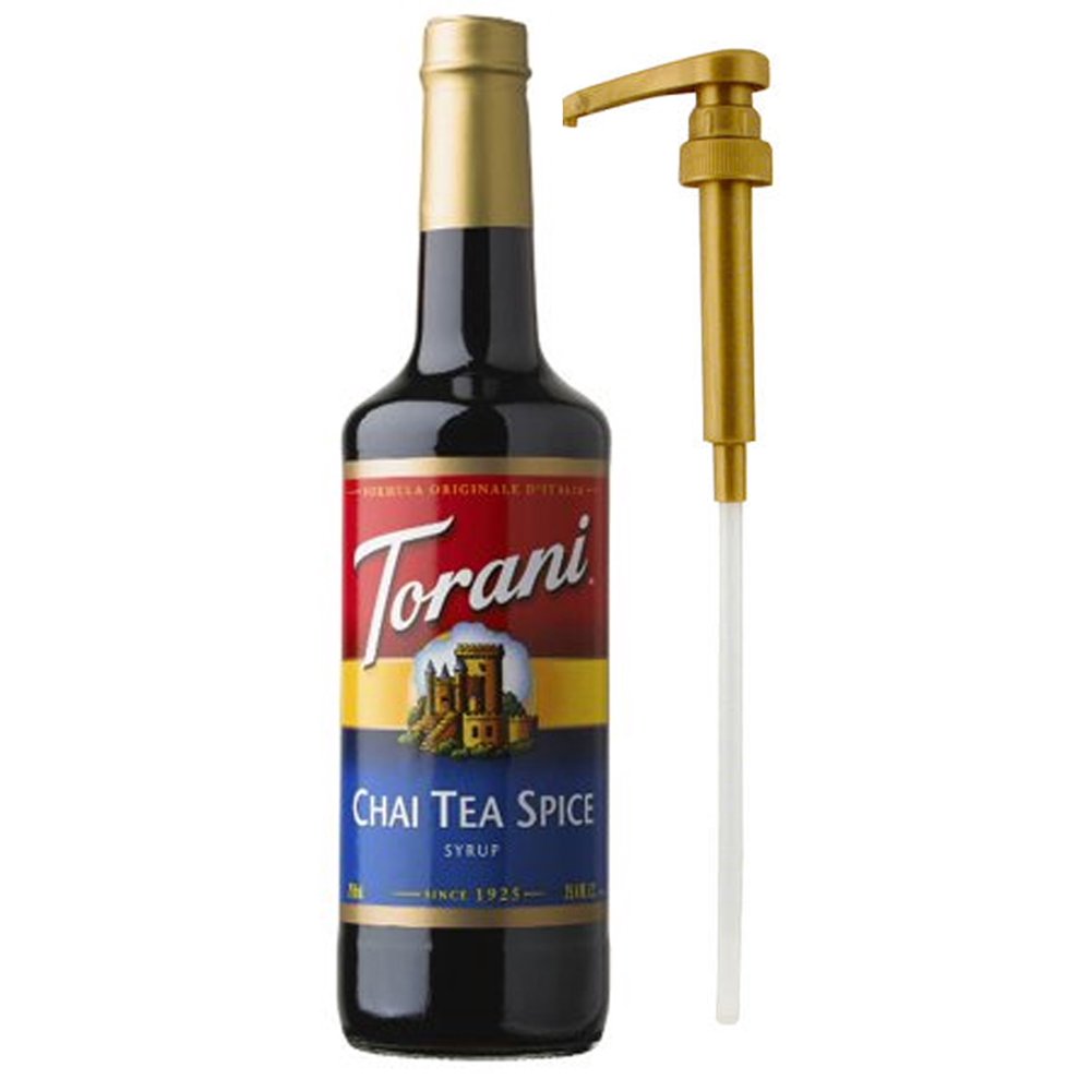 Torani Chai Tea Spice Syrup, 25.4 oz Plus One Syrup Pump