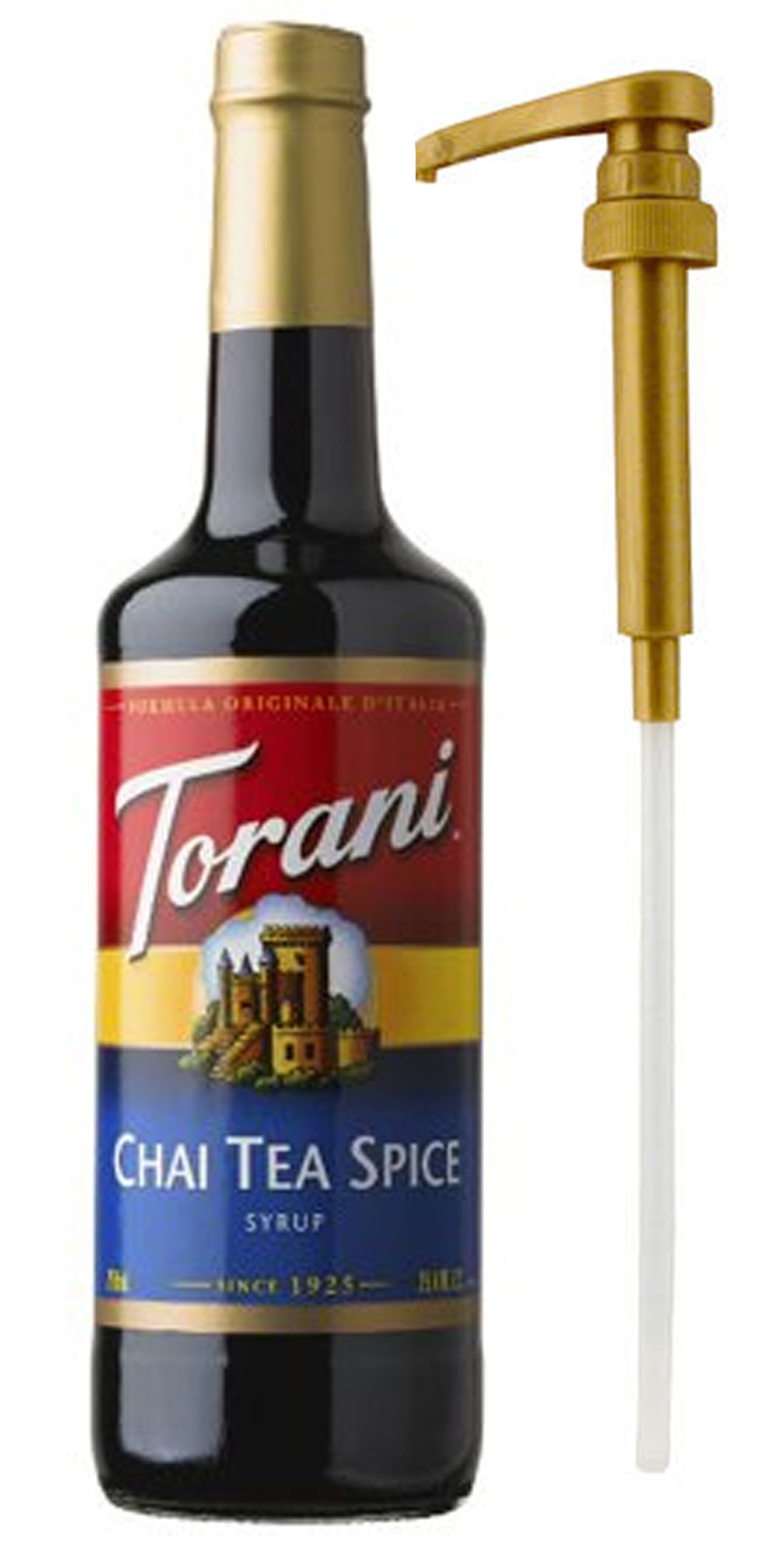 Torani Chai Tea Spice Syrup, 25.4 oz Plus One Syrup Pump - Walmart.com ...