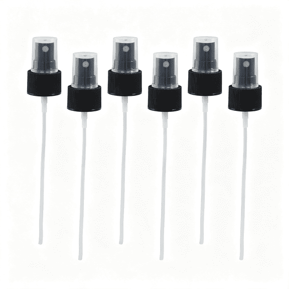 ACDANC 6Pcs Spray Bottle Top, 24Mm Plastic Sprayer Pump, Black | Nozzle Sprayer Tops Replacement, Fine Mist Sprayer, for Essential Oil, for Cleaning Solutions