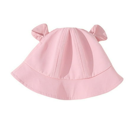 

Biekopu Kid Sun Hat Boy Girl Wide Brim Bear/ Monster/ Letters/ Flower Drawstrings Casual Street Cap