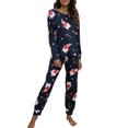 thumbnail image 2 of Diconna Ensemble de Pyjama de Noël pour Femmes 2 Pcs Chandail à Manches Longues à Col Rond et Pantalon à Taille Élastique Ensemble de Pyjama, 2 of 8
