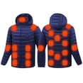 thumbnail image 2 of Pisexur Heated Jacket for Men with 4 Heating Levels 25 Heating Zones USB Rechargeable Heated Coats Fashion Solid Color Zipper Winter Jackets Thermal Heating Jacket Battery Not Included, 2 of 9