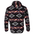 thumbnail image 3 of Mens Fleece Hoodie Jacket Navajo Aztec Geometric Zip Pockets HK80045 Black S, 3 of 3