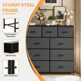 thumbnail image 4 of Simenmax 9 Storage Dresser for Bedroom, Wide Fabric Closet Chests Organizer Tower Furniture, Gray, 4 of 7