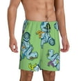 thumbnail image 2 of Pofeuu Motorcycle Riding Dinosaur Print Men's Soft Woven Elastic Waistband Sleep Pajama Short-3X-Large, 2 of 6